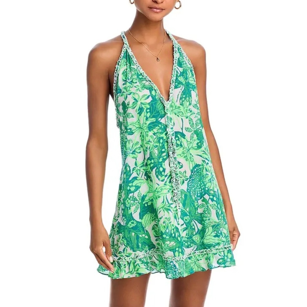 POUPETTE ST BARTH Mini Dali Cotton Sari Gauze Dress Size Medium Semi Sheer